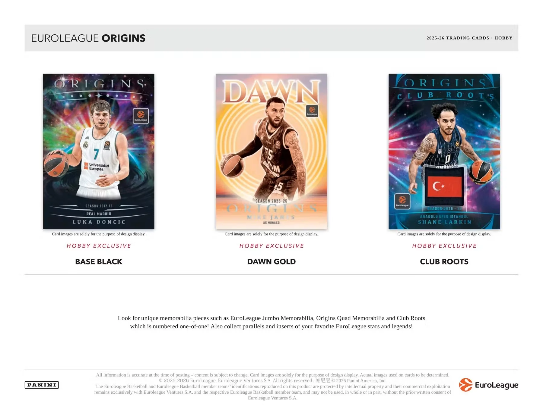2025-26 Panini Origins EuroLeague Basketball Hobby Box - Image 3