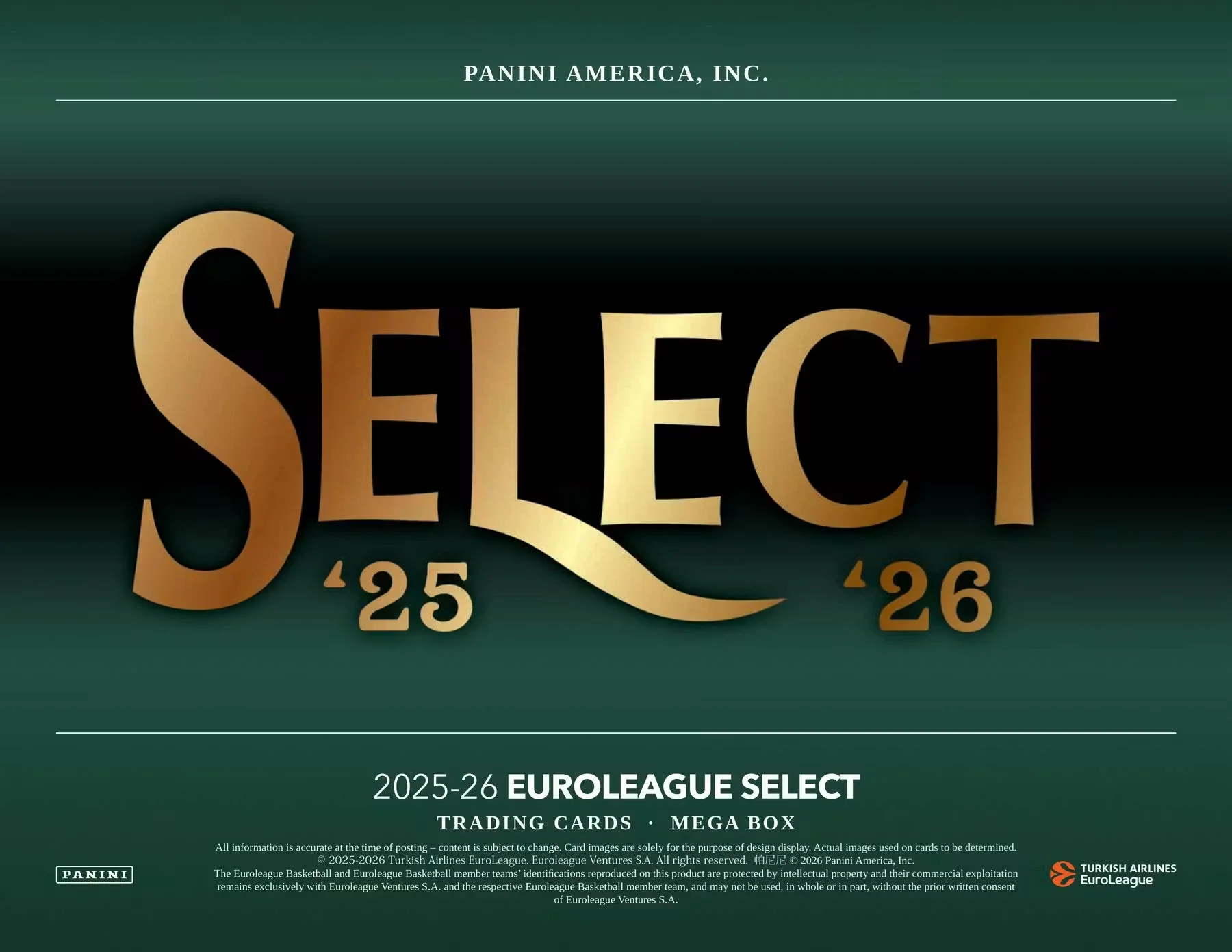 2025-26 Panini Select EuroLeague Basketball Mega Hobby Box - Image 2