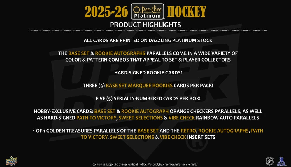 2025-26 Upper Deck O-Pee-Chee Platinum Hockey Hobby Box - Image 3