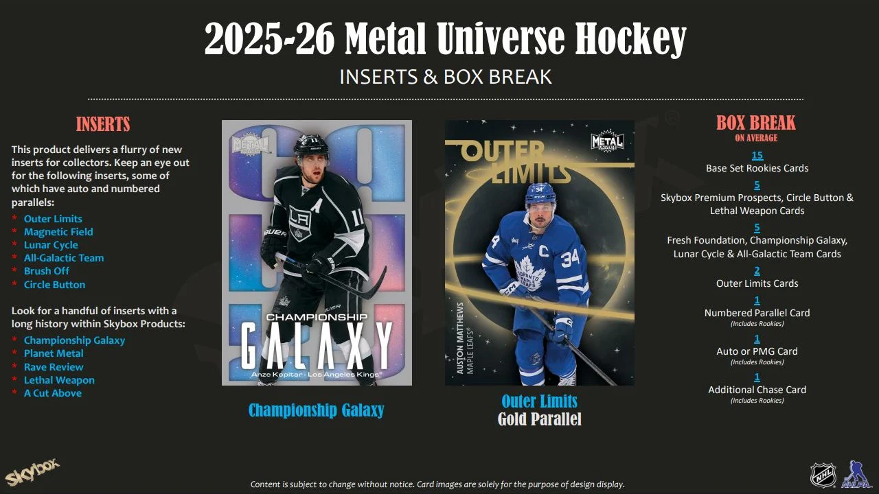 2025-26 Upper Deck Skybox Metal Universe Hockey Hobby Box - Image 6