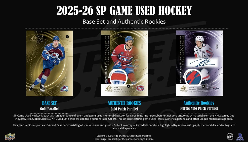 2025-26 Upper Deck SP Game Used Hockey Hobby 20 Box Case - Image 3