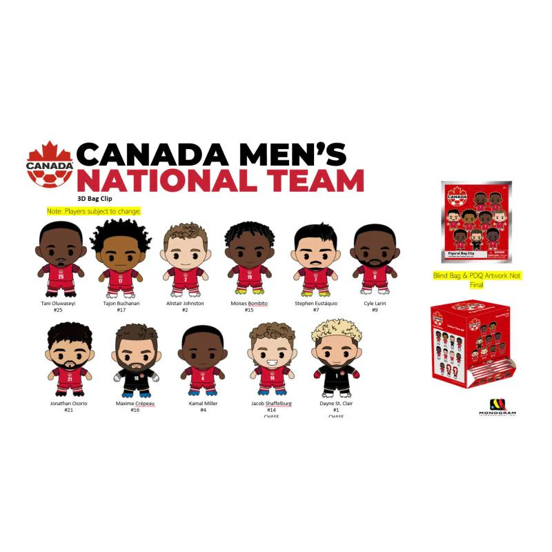 2026 FIFA World Cup Team Canada 3D Foam Bag Clip (12CT Display)