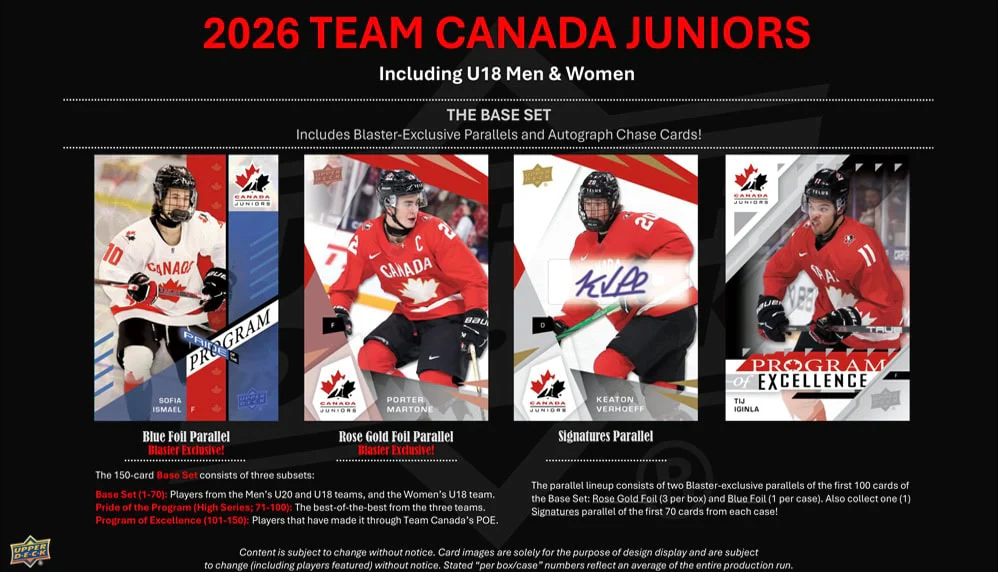 2026 Upper Deck Team Canada Juniors Hockey Blaster Box (Pre-Order) - Image 3