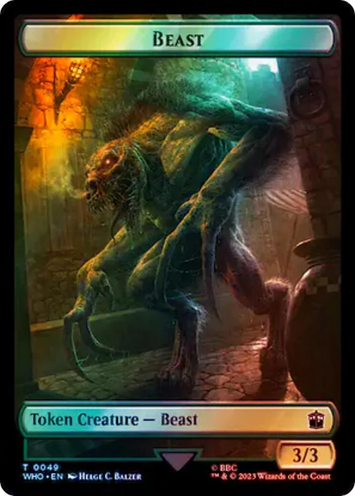 Alien Rhino // Beast Token (Surge Foil) (TWHO) - Image 2