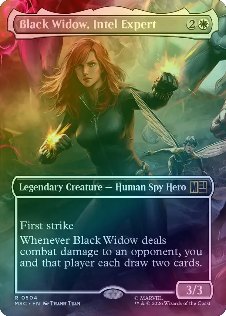 Black Widow, Intel Expert - Borderless Scene: Heroes United (Foil) (MSC)