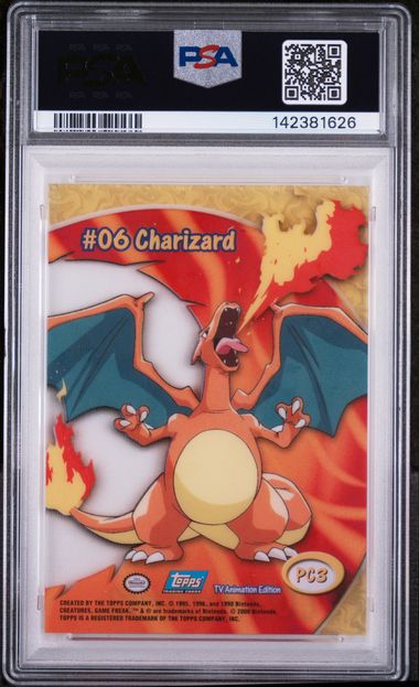 CHARIZARD (PC3) - TOPPS POKEMON TV ANIMATION CLEAR CARDS - TV ANIMATION CLEAR CARDS - MINT 9 - Image 2
