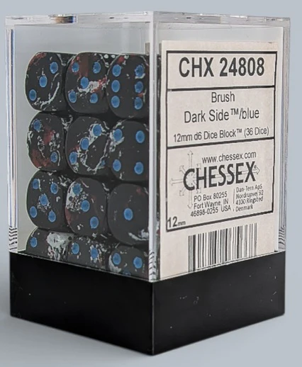 Chessex - 36D6 - Brush - Dark Side/Blue