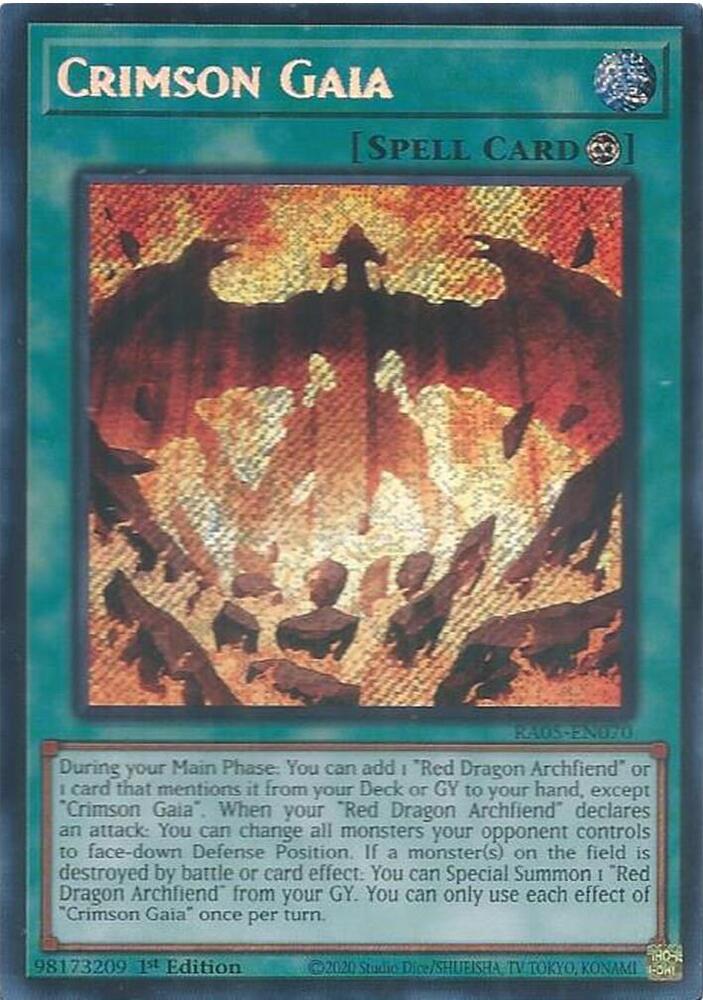Crimson Gaia (Secret Rare) - RA05-EN070 - Secret Rare - 1st Edition