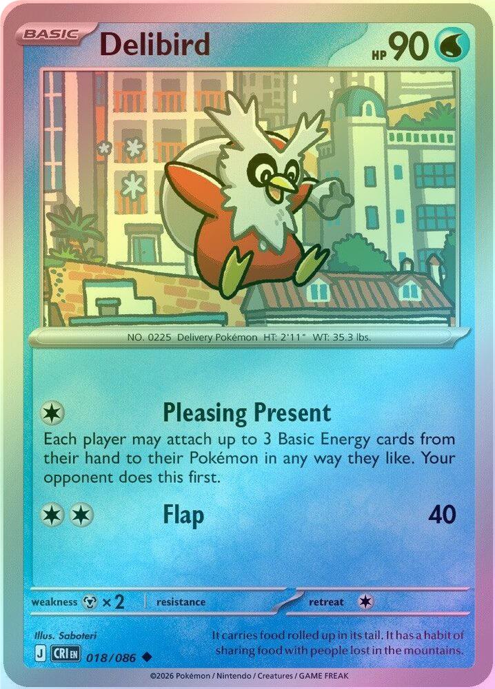 Delibird - 018/086 - Uncommon - Reverse Holo