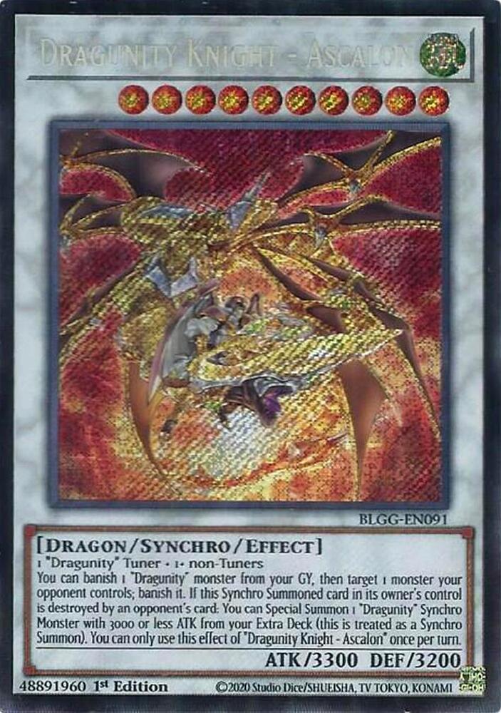 Dragunity Knight - Ascalon - BLGG-EN091 - Secret Rare - 1st Edition