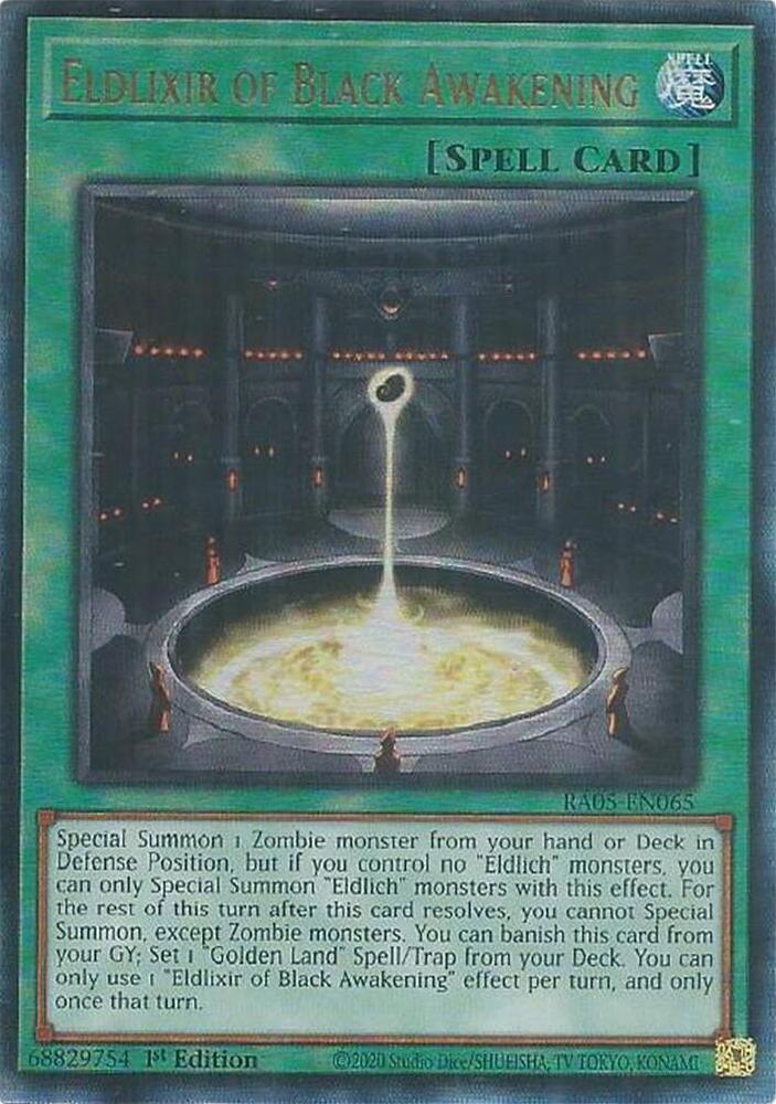 Eldlixir of Black Awakening (PUR) - RA05-EN065 - Prismatic Ultimate Rare - 1st Edition