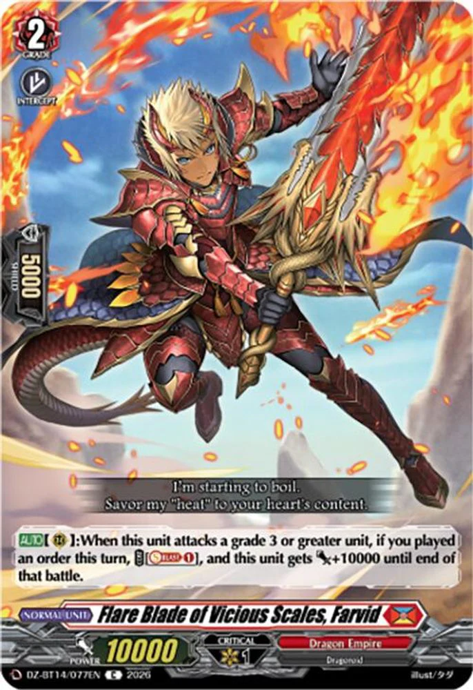 Flare Blade of Vicious Scales, Farvid - DZ-BT14/077EN - Common