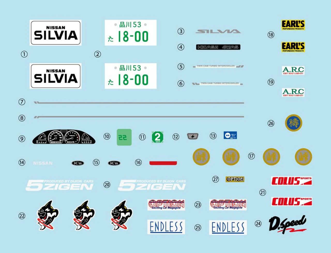 Fujimi - Nissan Silvia K's (S13) (w/ Carbon Hood Decal) 1/24 - Image 3