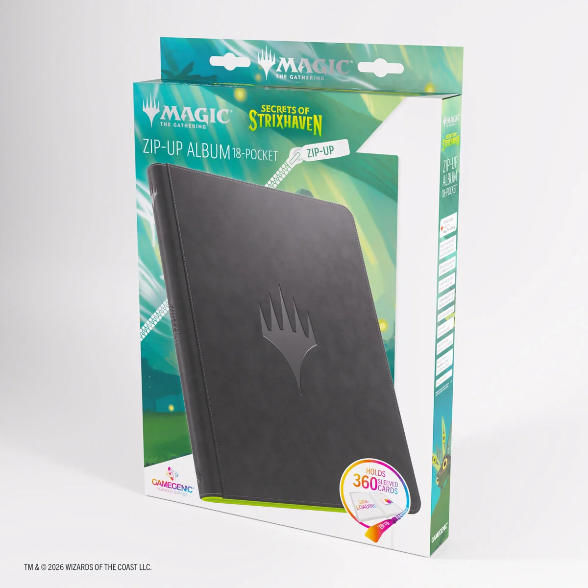 Gamegenic - Zip-Up 18-Pocket Binder - MTG: Secrets of Strixhaven - Black/Green