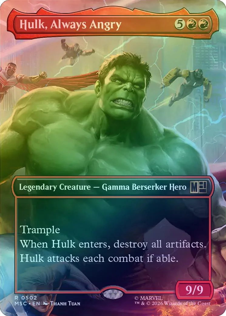 Hulk, Always Angry - Borderless Scene: Heroes United (Foil) (MSC)