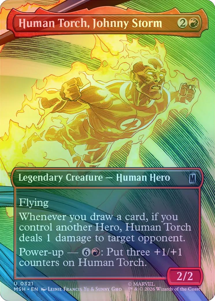 Human Torch, Johnny Storm - Borderless Scene (Foil) (MSH)