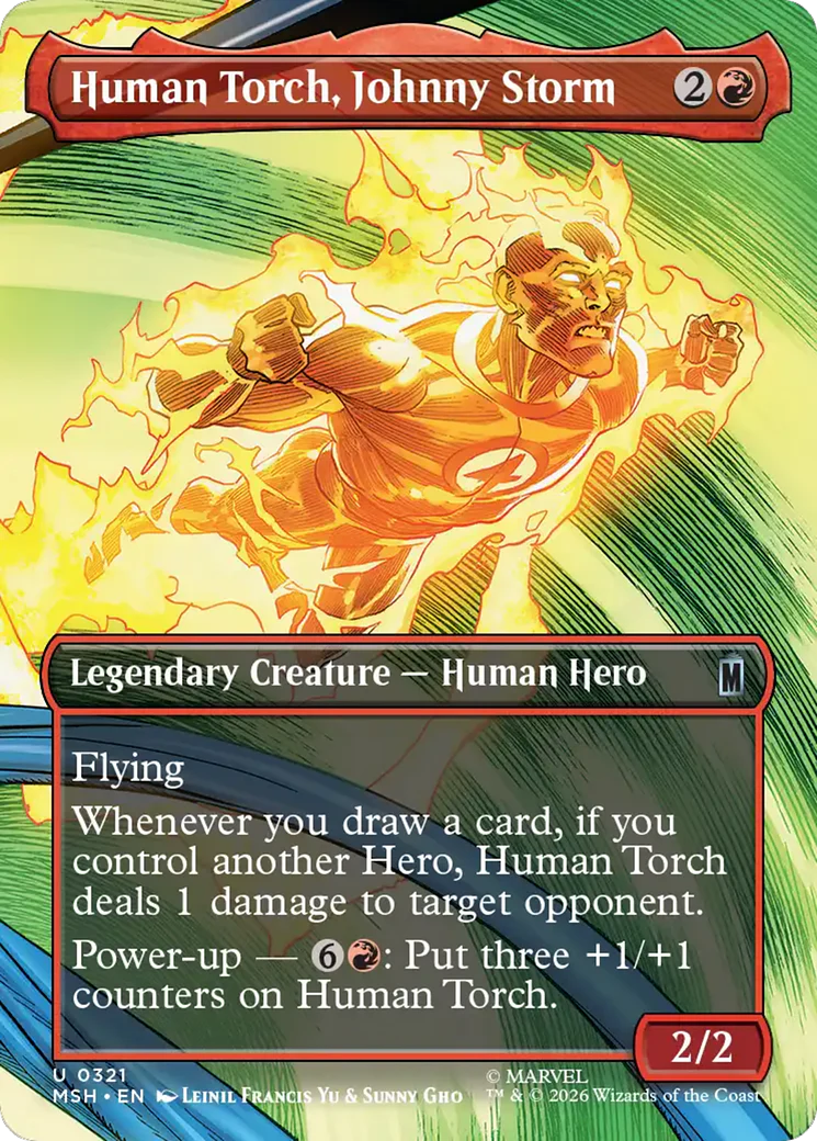 Human Torch, Johnny Storm - Borderless Scene (MSH)