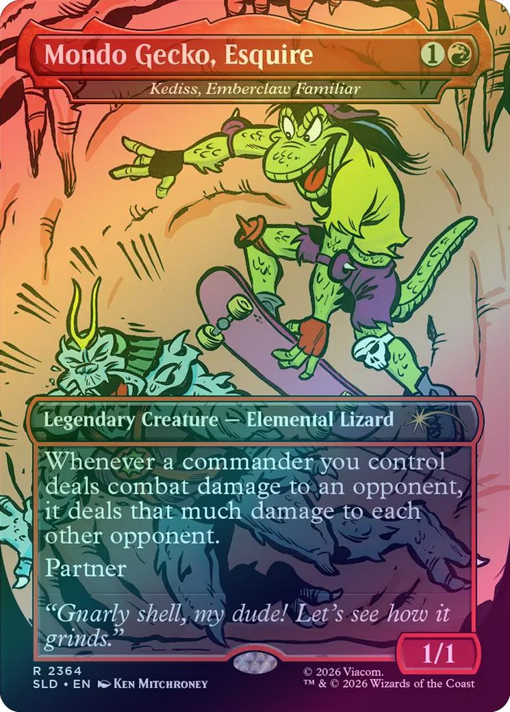 Mondo Gecko, Esquire // Kediss, Emberclaw Familiar - TMNT: The Mighty Mutanimals (Foil) (SLD)