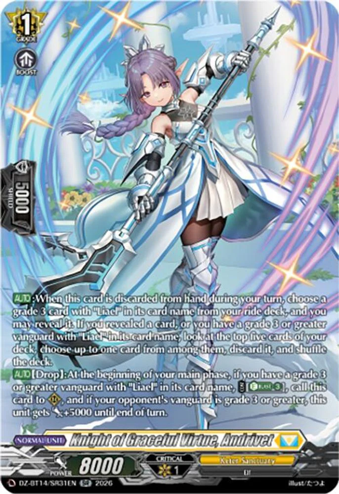 Knight of Graceful Virtue, Andrivet (SR) - DZ-BT14/SR31EN - Silver Rare