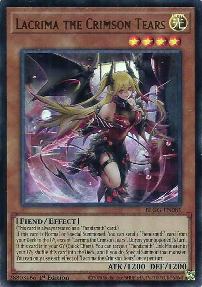 Lacrima the Crimson Tears - BLGG-EN081 - Ultra Rare - 1st Edition