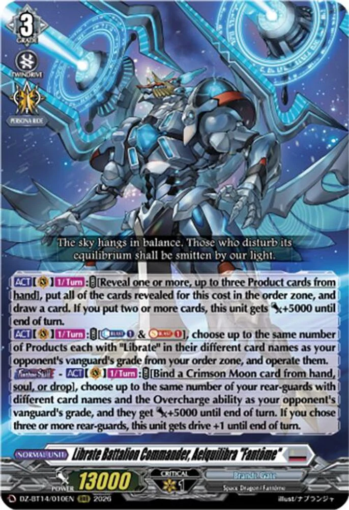 Librate Battalion Commander, Aelquilibra "Fantome" - DZ-BT14/010EN - Triple Rare