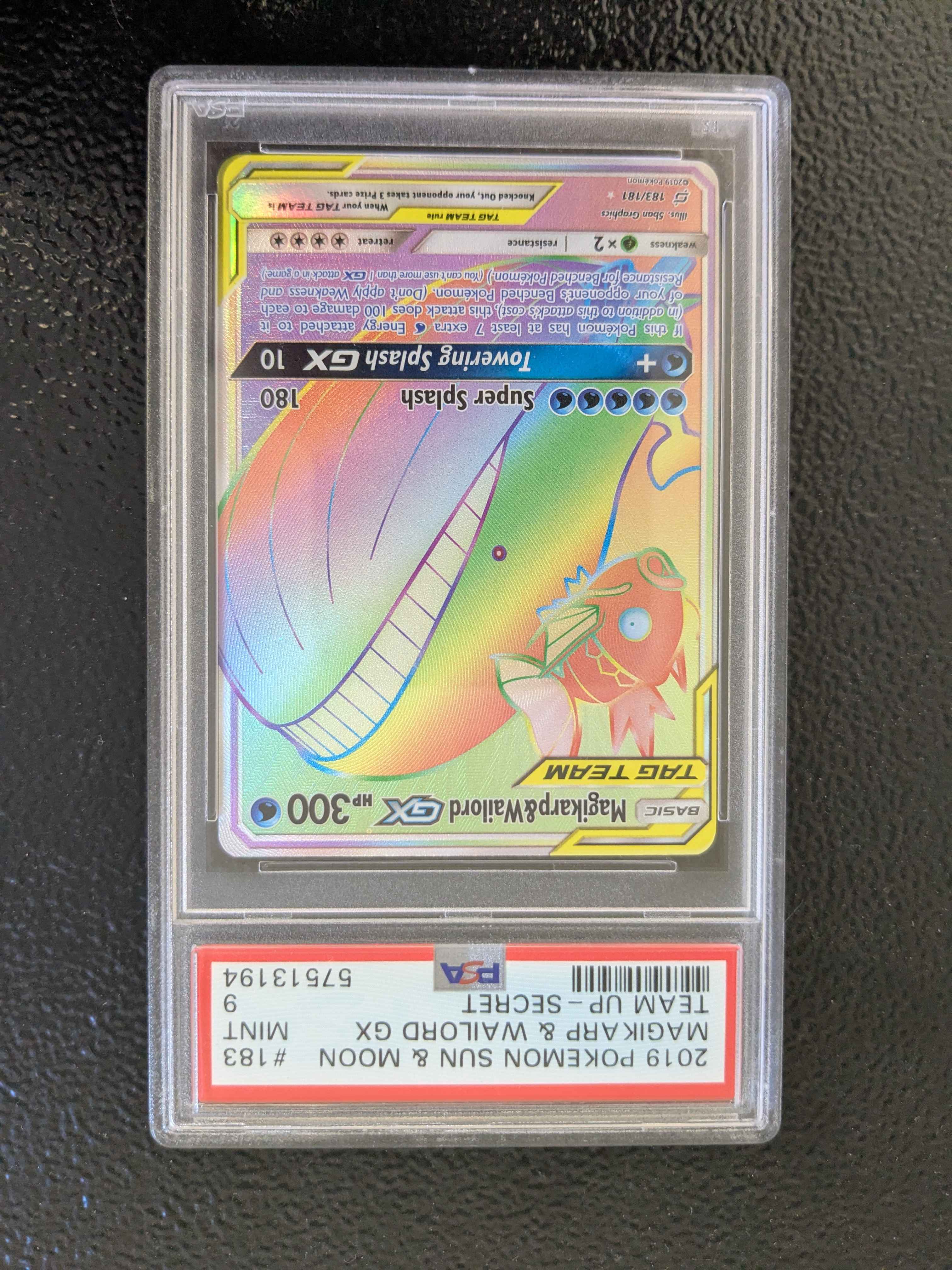 Magikarp & Wailord GX - Team Up - Secret - PSA 9 MINT