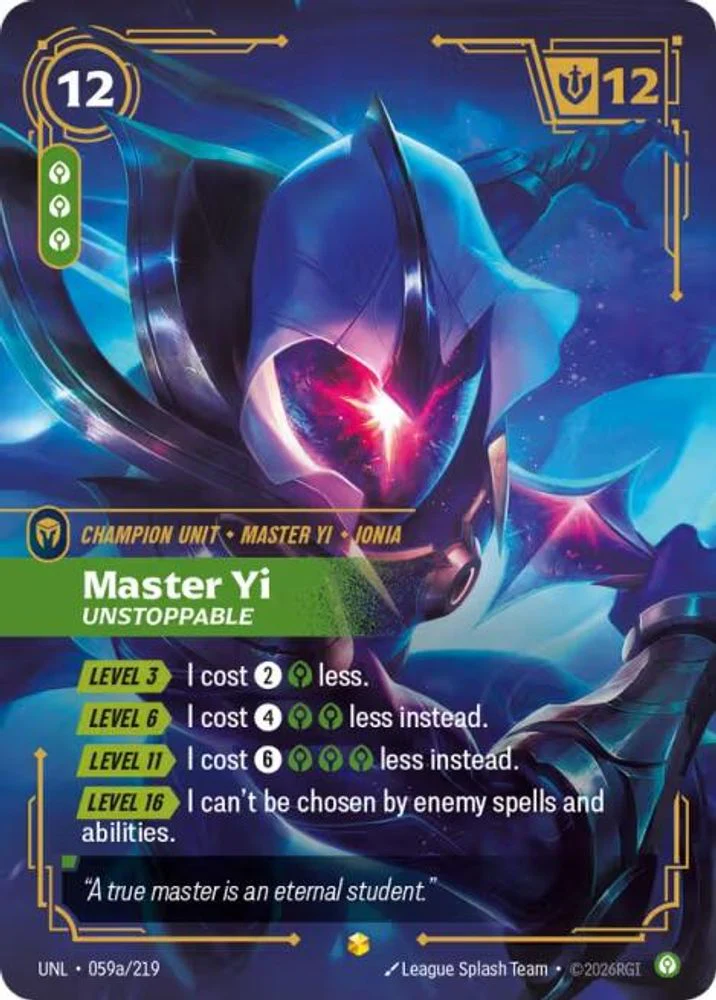 Master Yi - Unstoppable (Alternate Art) - 059a/219 - Showcase