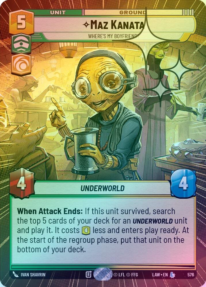 Maz Kanata - Where's My Boyfriend? (Hyperspace Foil) - 576 - Legendary (Foil)