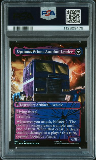 Optimus Prime, Hero // Optimus Prime, Autobot Leader - Transformers - Shattered Glass Foil - PSA Graded 10 112809479 - Image 2