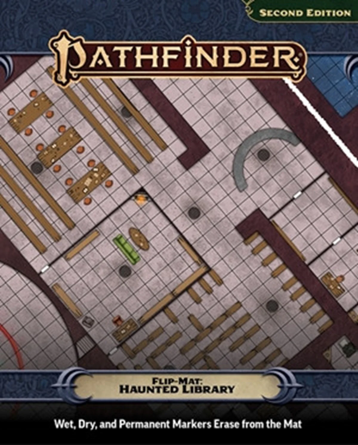 Pathfinder 2E - Flip Mat - Haunted Library (Pre-Order)