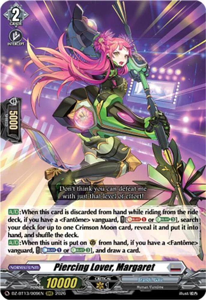 Piercing Lover, Margaret - DZ-BT13/009EN - Triple Rare