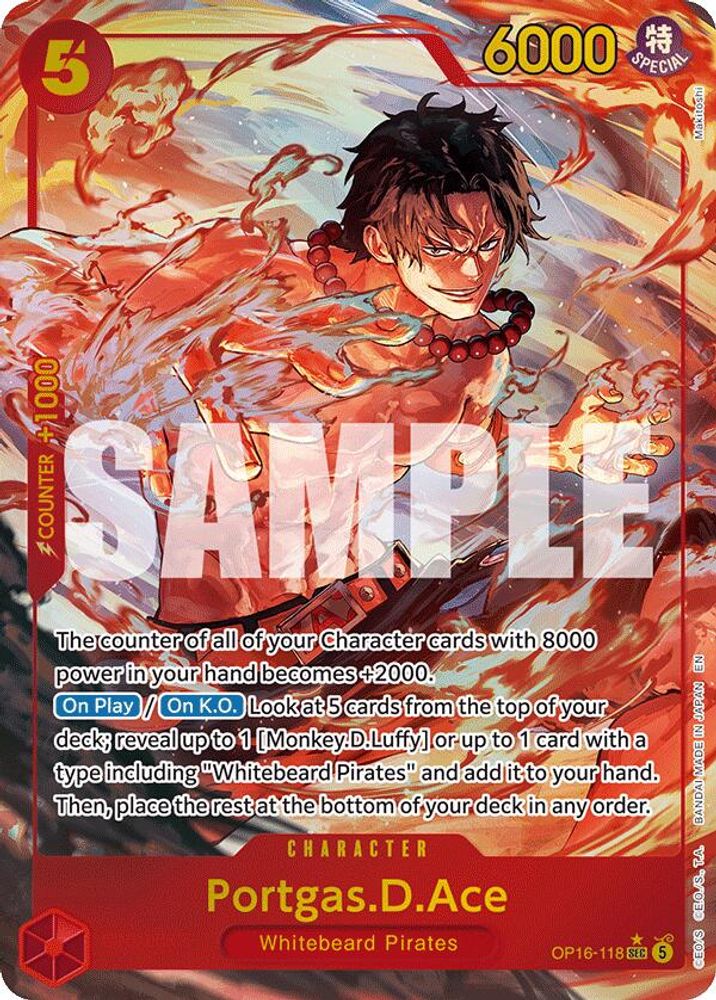 Portgas.D.Ace (118) (Alternate Art) - OP16-118 - Secret Rare