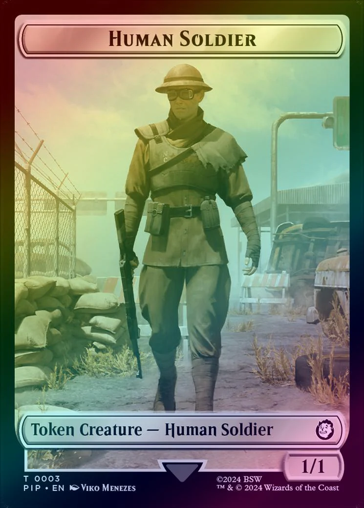 Radiation // Human Soldier Token (Foil) (TPIP) - Image 2