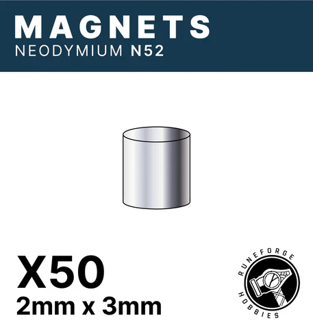 Runeforge Hobbies - N52 Magnets - 2x3mm (50ct)