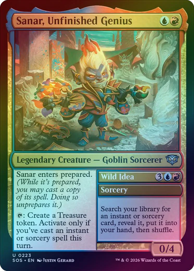 Sanar, Unfinished Genius // Wild Idea (Foil) (SOS)