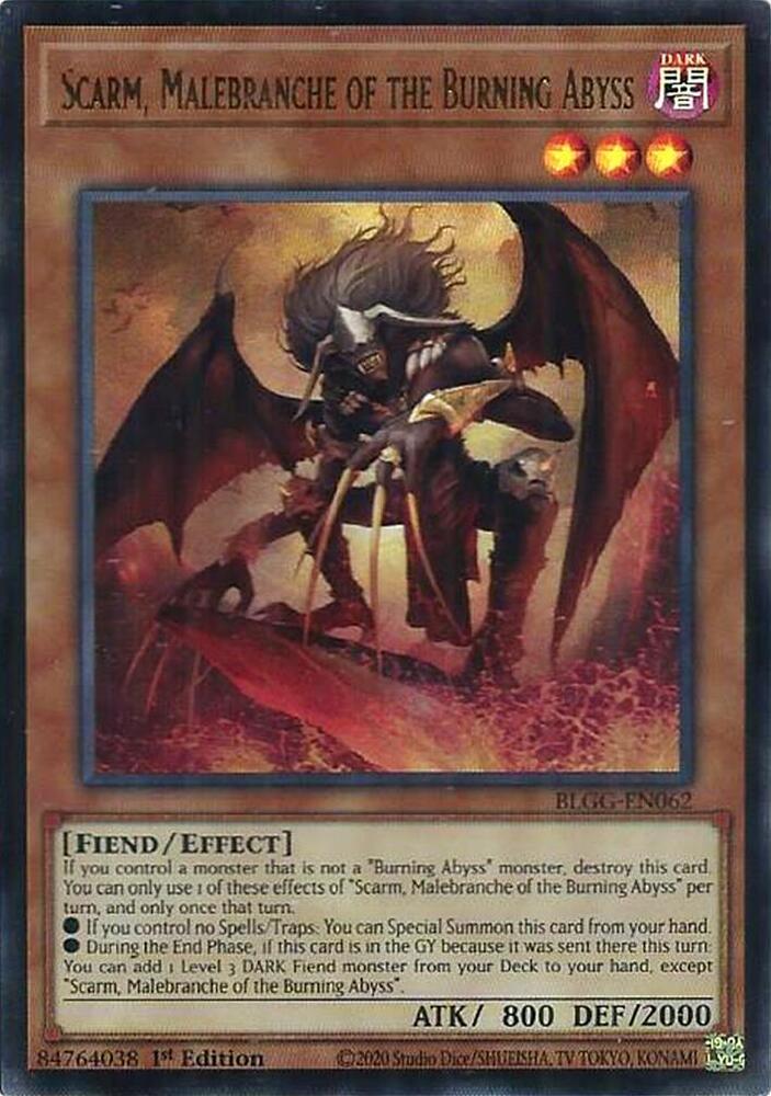 Scarm, Malebranche of the Burning Abyss - BLGG-EN062 - Ultra Rare - 1st Edition