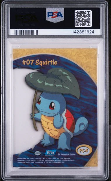 SQUIRTLE (PC4) - TOPPS POKEMON TV ANIMATION CLEAR CARDS - TV ANIMATION CLEAR CARDS - GEM MT 10 - Image 2