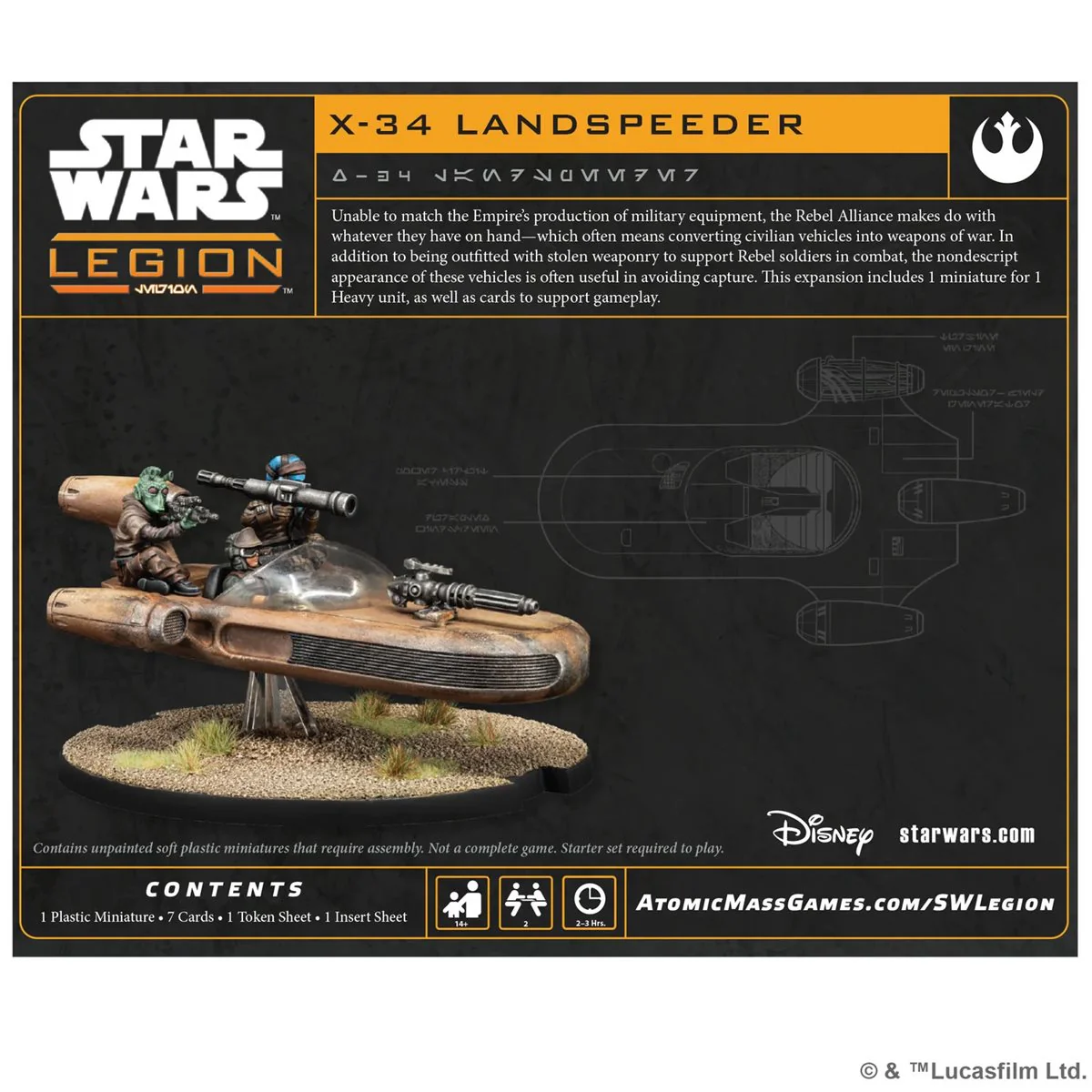 Star Wars: Legion - Rebels - Landspeeder X-34 [SWQ202] (Pre-Order) - Image 2