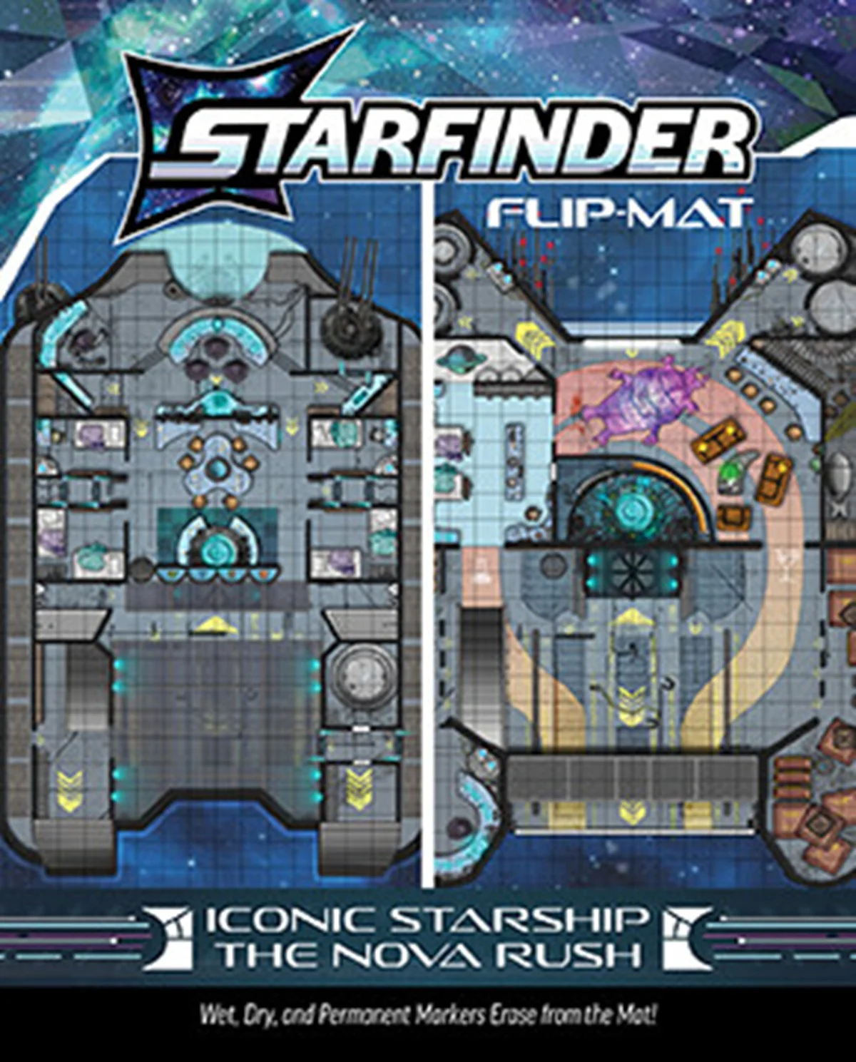 Starfinder 2E RPG - Flip-Mat - Iconic Starship: The Nova Rush