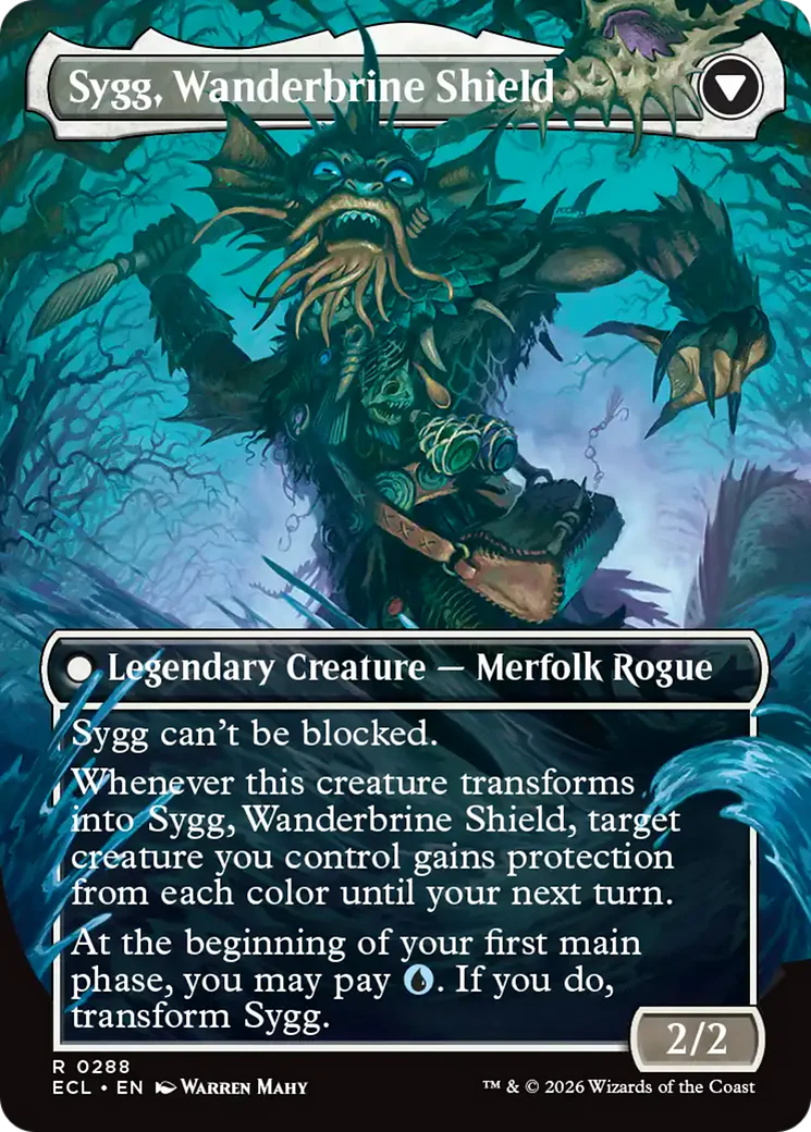 Sygg, Wanderwine Wisdom // Sygg, Wanderbrine Shield - Borderless (ECL) - Image 2