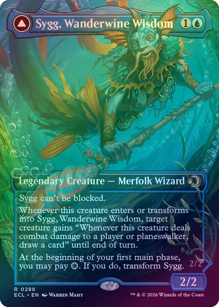 Sygg, Wanderwine Wisdom // Sygg, Wanderbrine Shield - Borderless (Foil) (ECL)