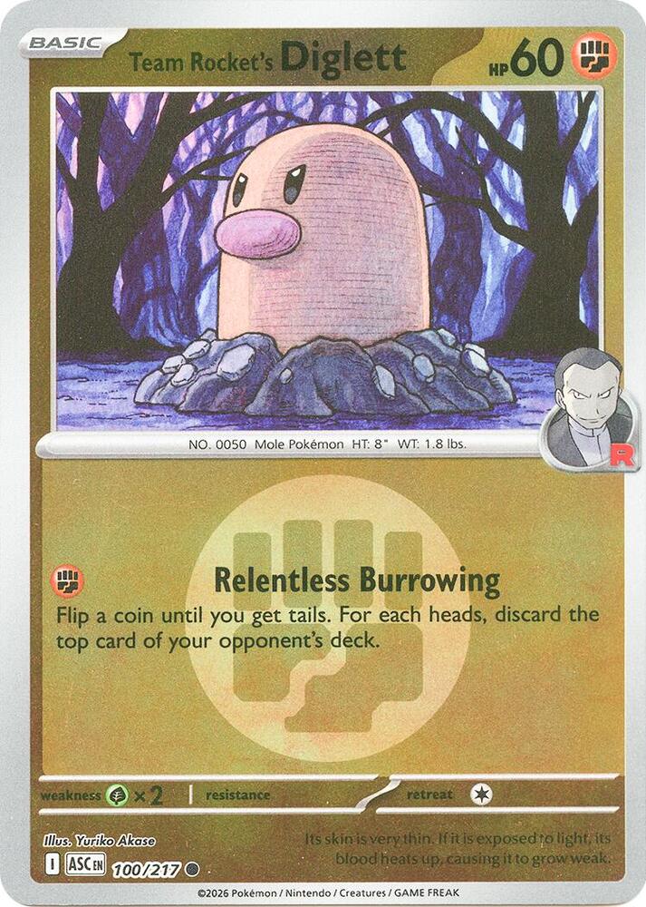Team Rocket's Diglett (Energy Symbol Pattern) - 100/217 - Common