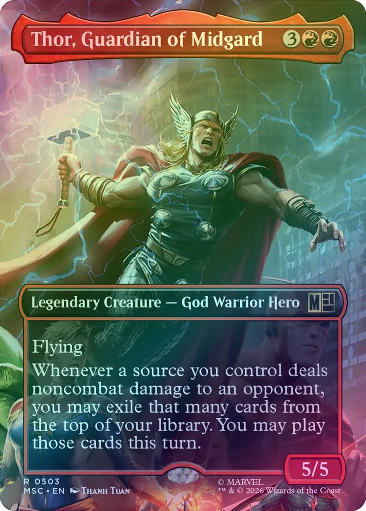 Thor, Guardian of Midgard - Borderless Scene: Heroes United (Foil) (MSC)