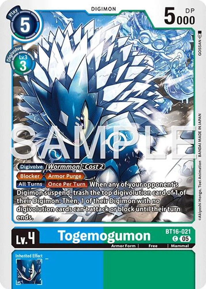 Togemogumon (Block 5 Reprint) - BT16-021 - Common