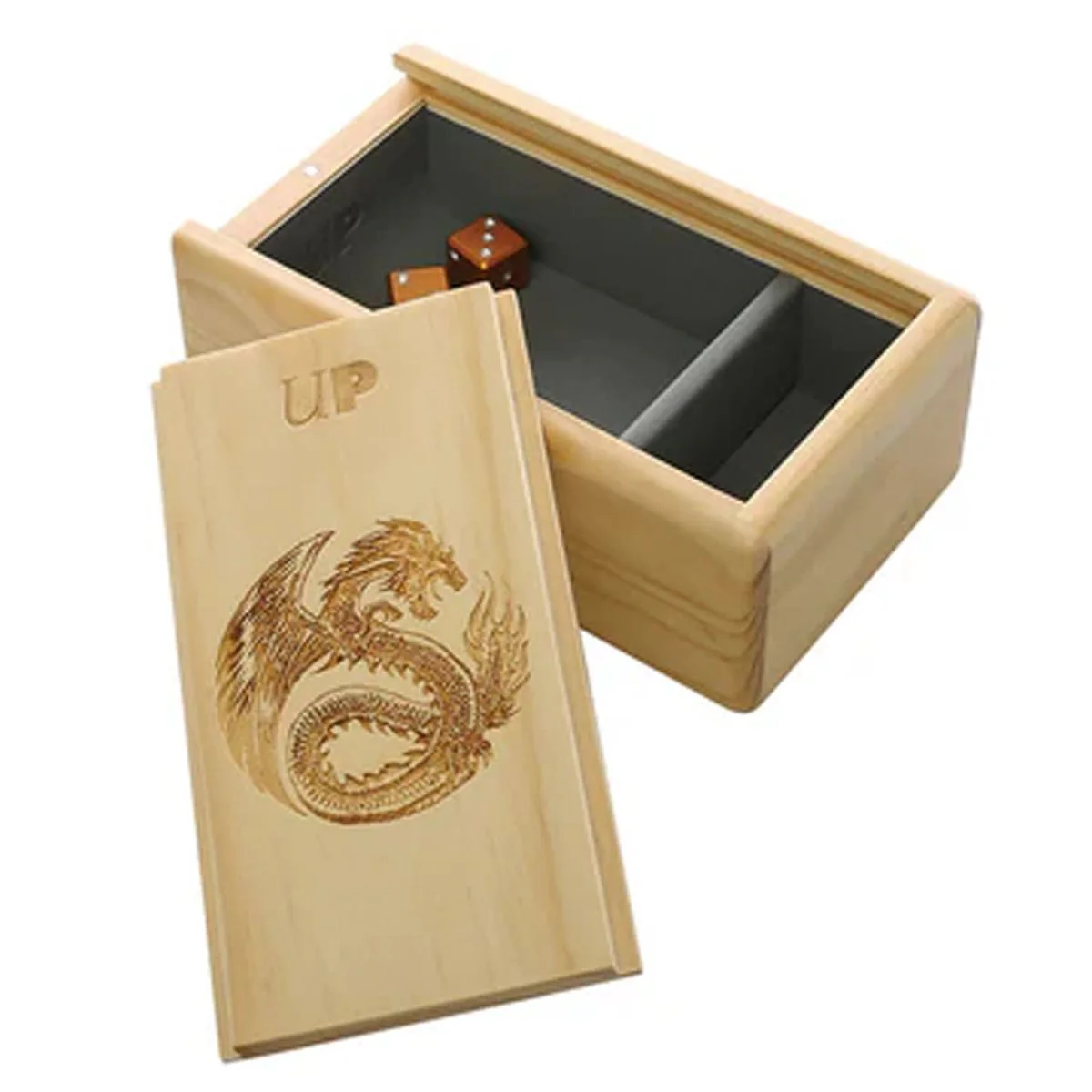 Ultra Pro - Dice Tray - Wooden Dice Tray: The Ark - Etched Tribal Dragon