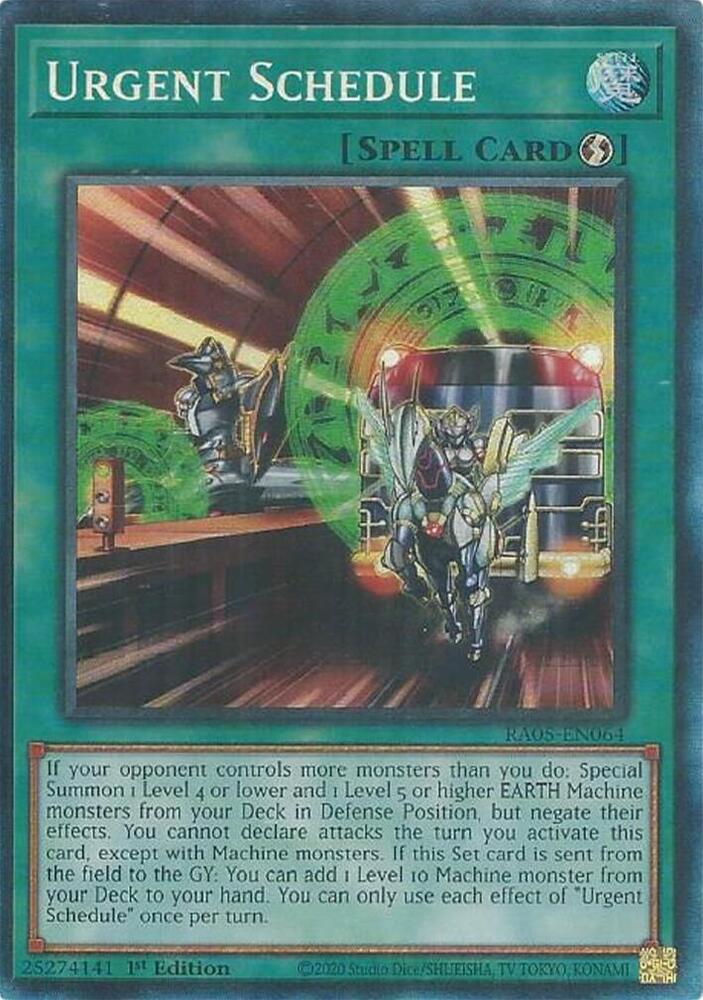 Urgent Schedule (PCR) - RA05-EN064 - Prismatic Collector's Rare - 1st Edition