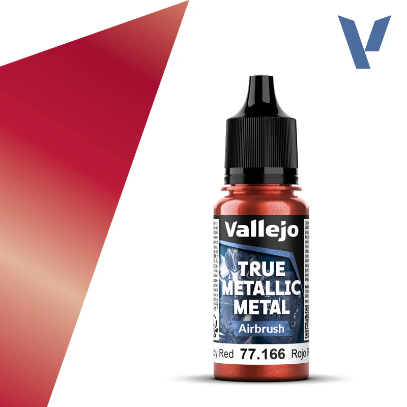 Vallejo - True Metallic Metal - Airbrush: Ruby Red [77.166] (18ml)