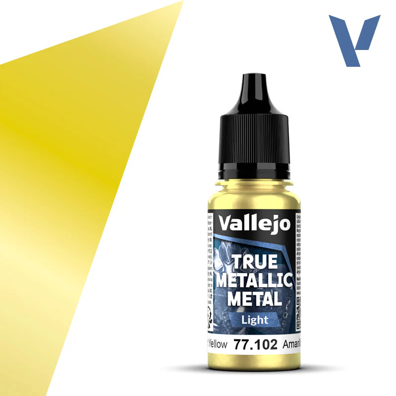 Vallejo - True Metallic Metal - Light: Radiant Yellow [77.102] (18ml)
