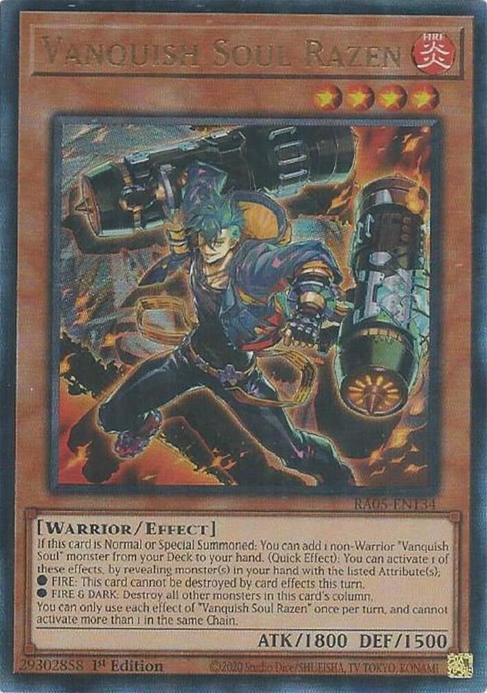 Vanquish Soul Razen (PUR) - RA05-EN134 - Prismatic Ultimate Rare - 1st Edition