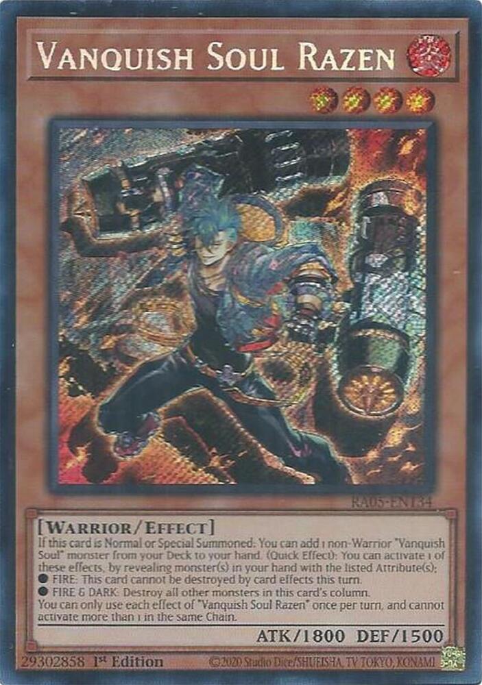 Vanquish Soul Razen (Secret Rare) - RA05-EN134 - Secret Rare - 1st Edition